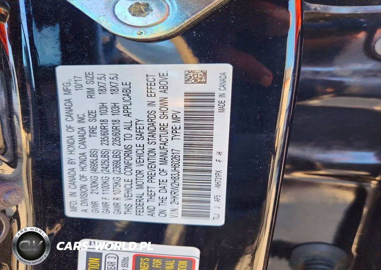 2018 Honda Cr-V Exl VIN:2HKRW2H83JH602617 - 14