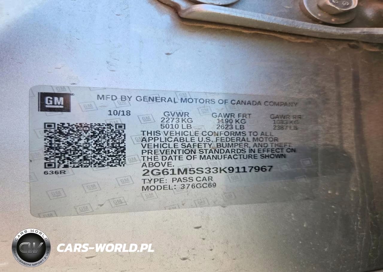 2019 Cadillac Xts Luxury VIN:2G61M5S33K9117967 - 12