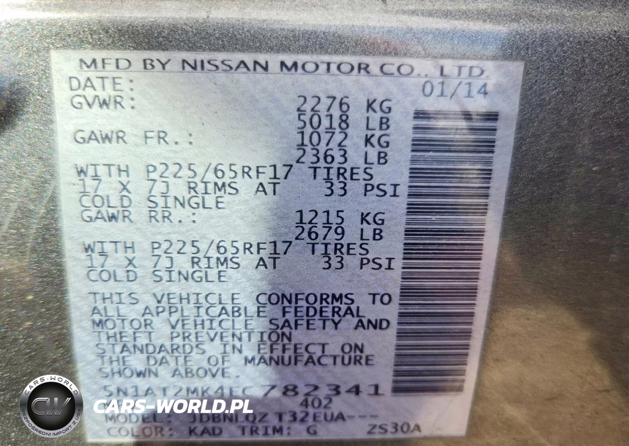 2014 Nissan Rogue Sv VIN:5N1AT2MK4EC782341 - 14