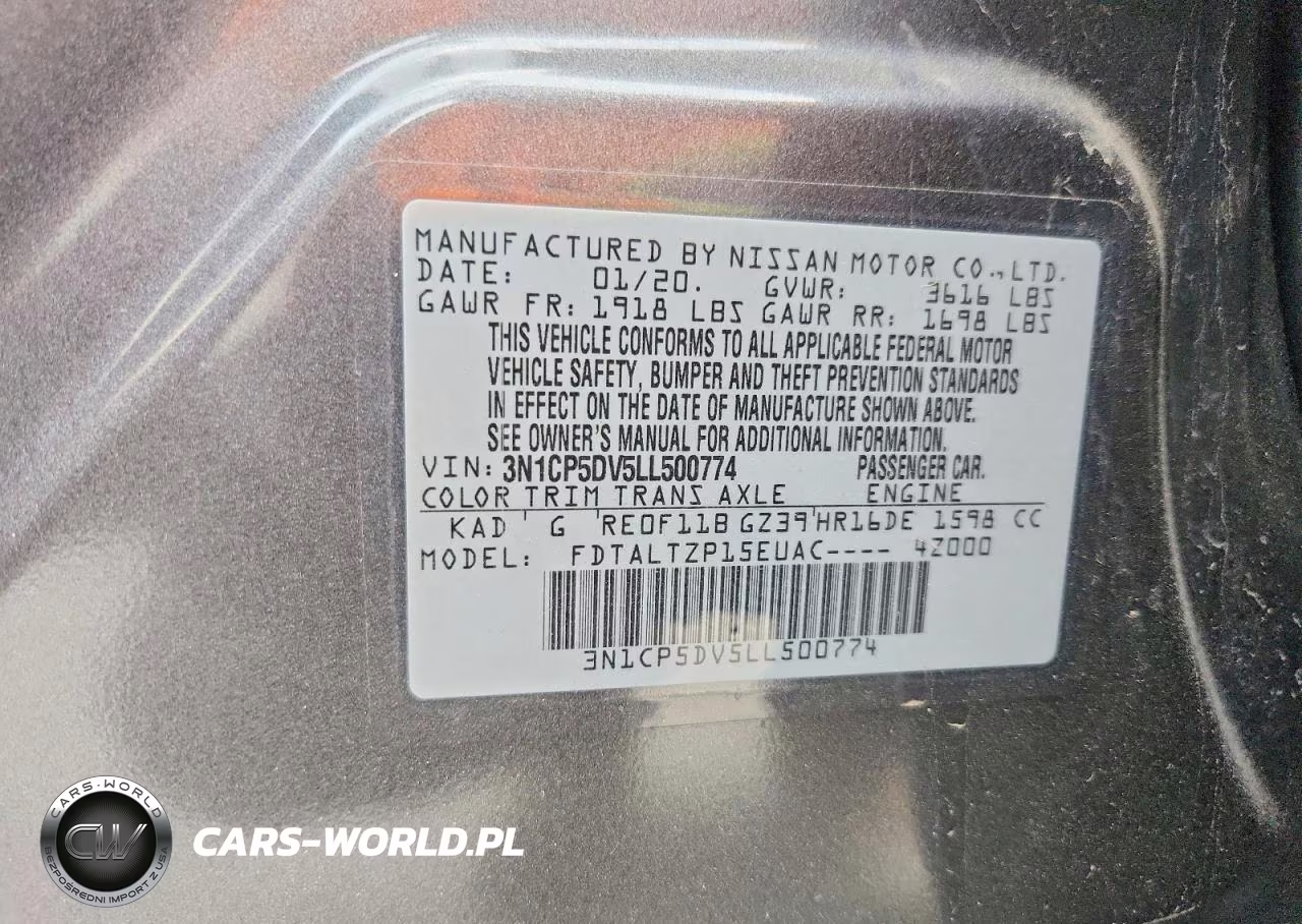 2020 Nissan Kicks Sr VIN:3N1CP5DV5LL500774 - 13