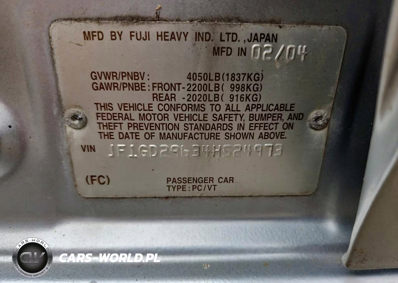 2004 Subaru Impreza Wrx VIN:JF1GD29634H524973 - 12