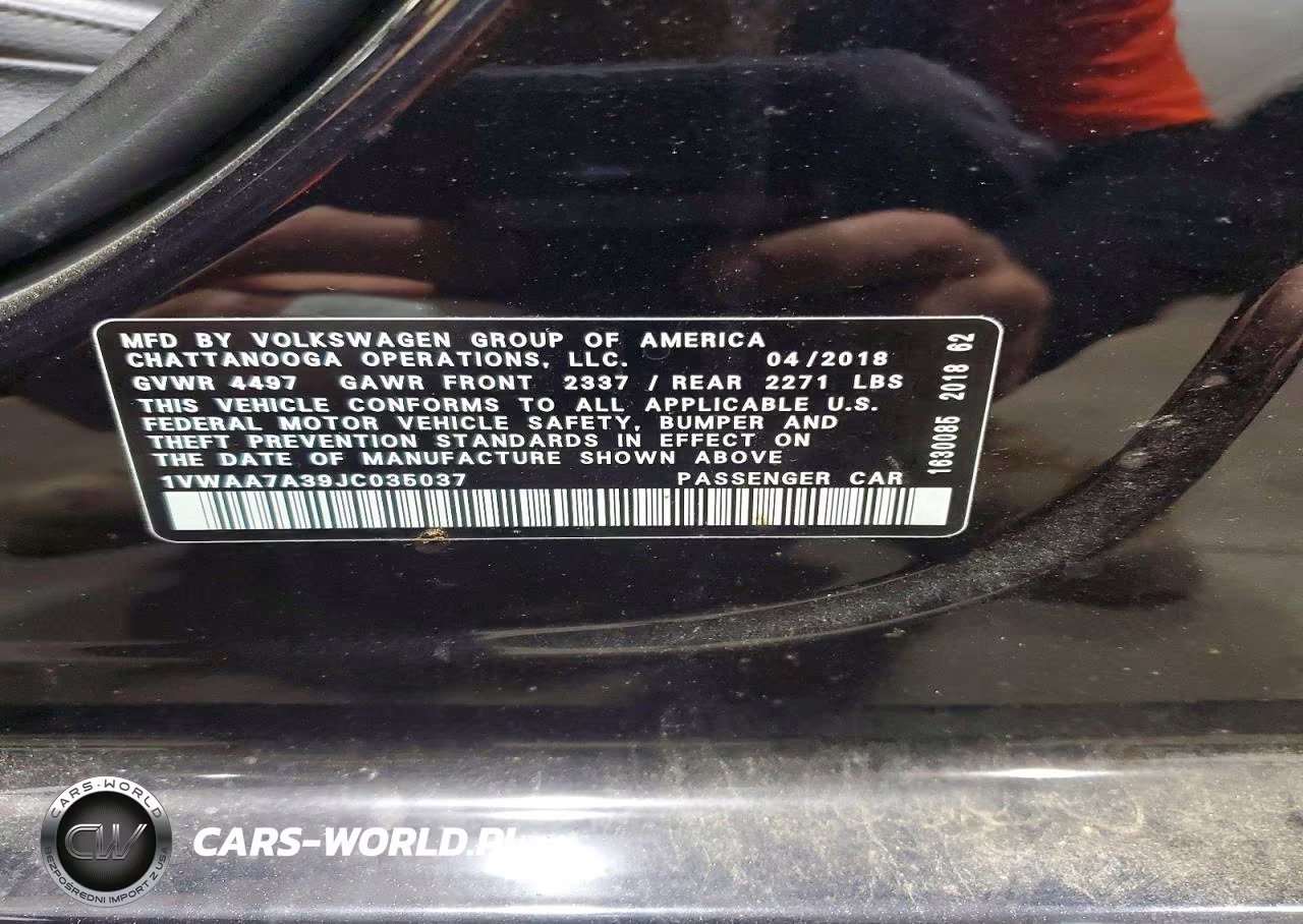 2018 Volkswagen Passat S VIN:1VWAA7A39JC035037 - 12