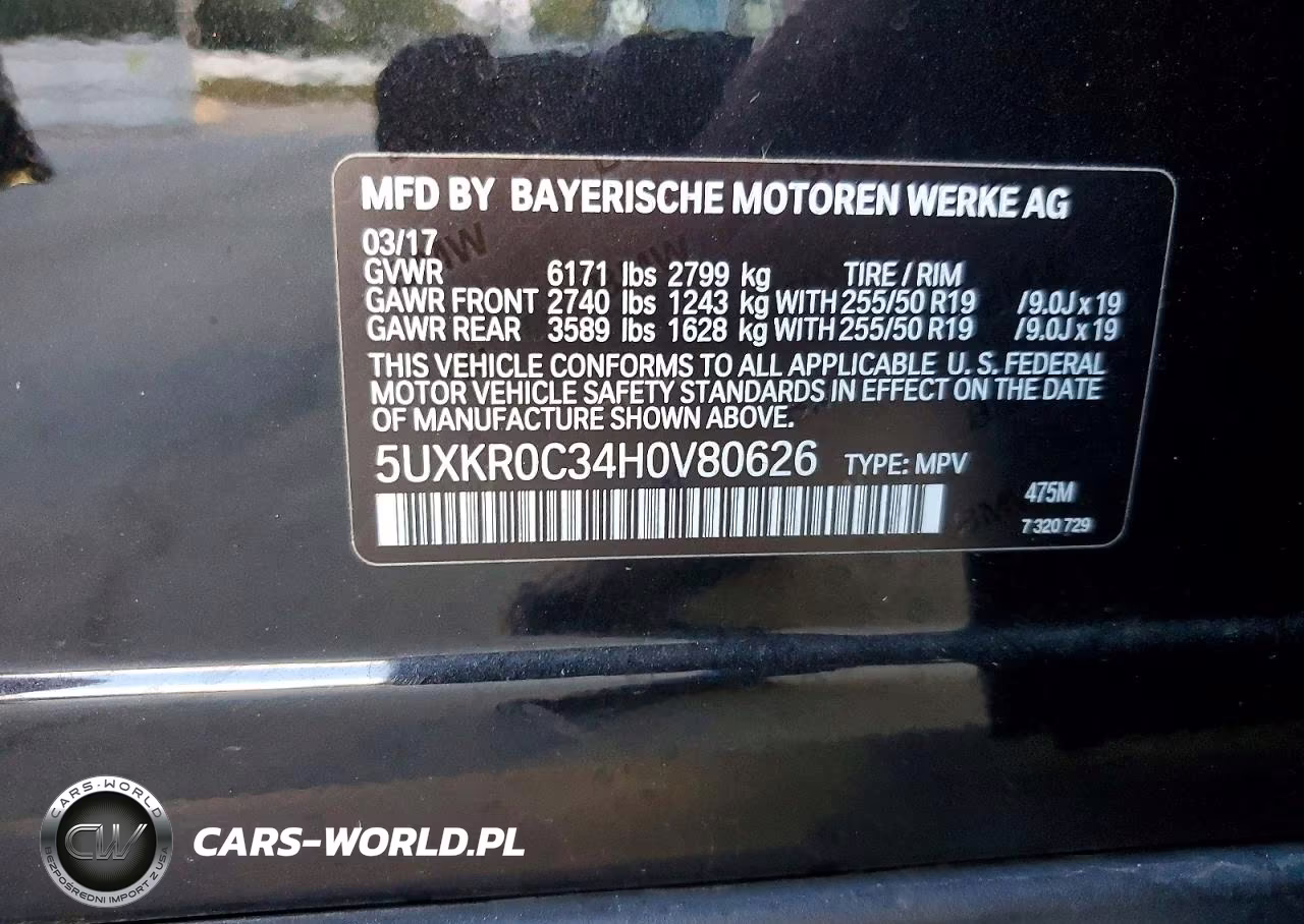 2017 BMW X5 xDrive35I VIN:5UXKR0C34H0V80626 - 13