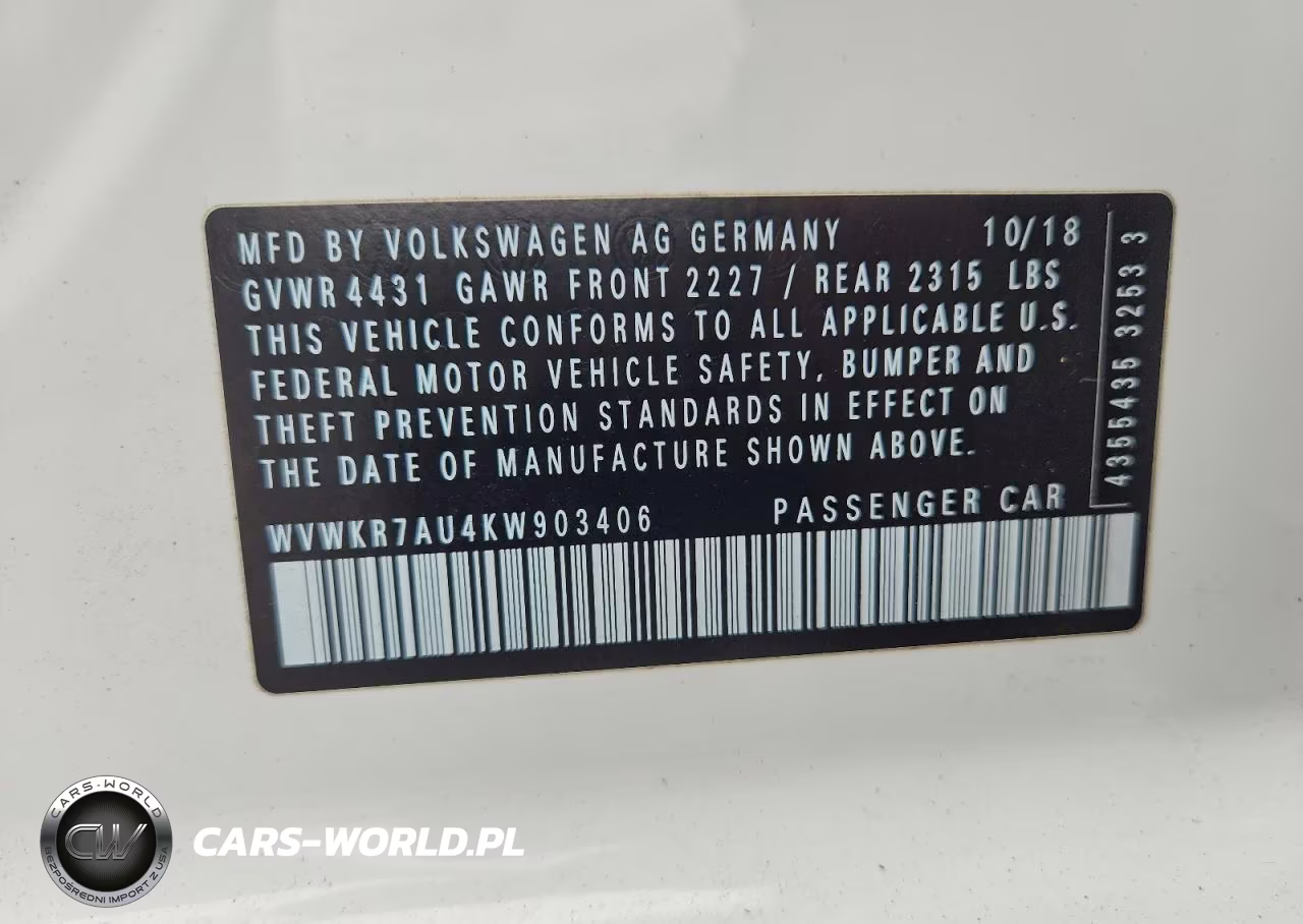 2019 Volkswagen E-Golf Se VIN:WVWKR7AU4KW903406 - 13
