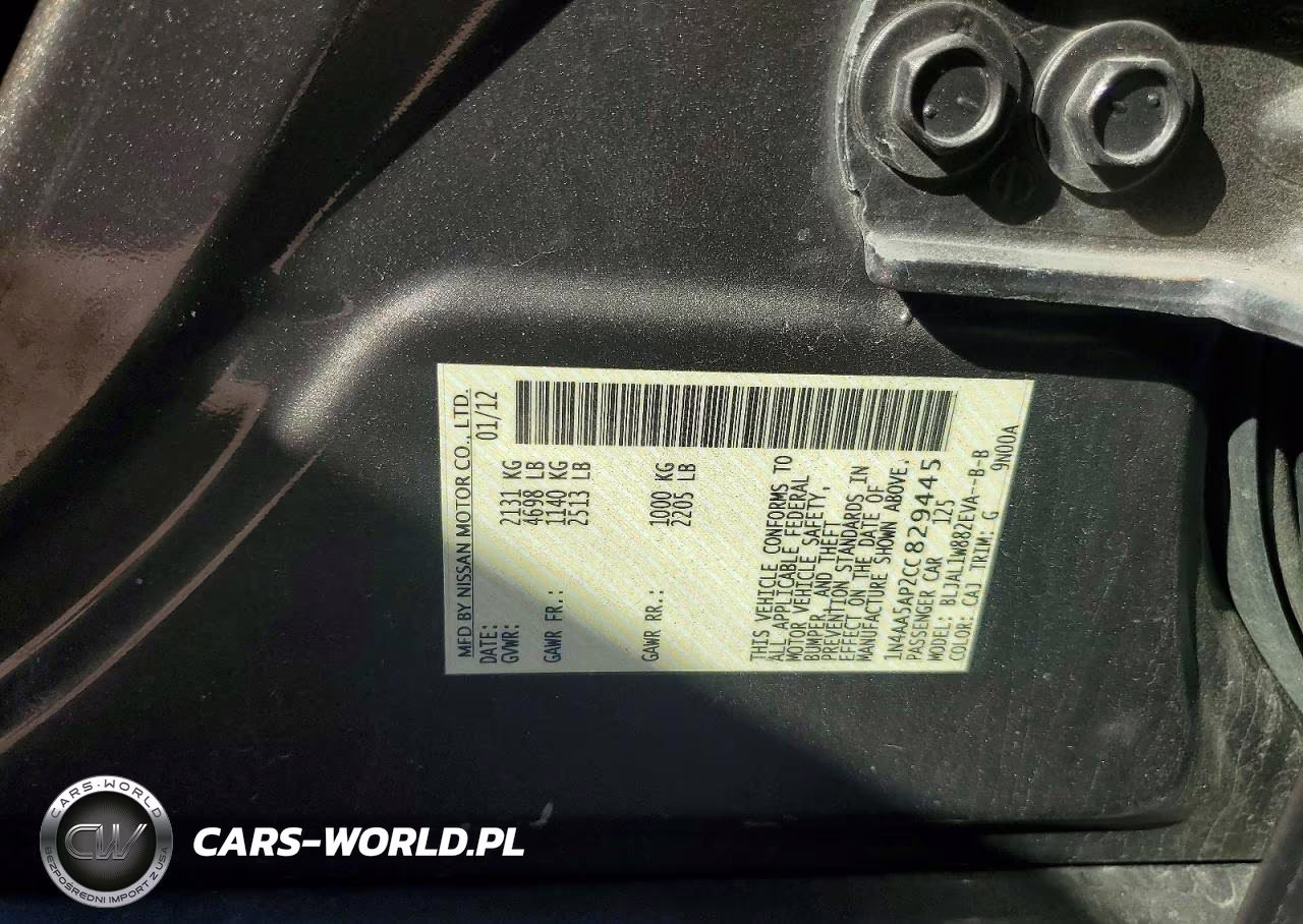 2012 Nissan Maxima 3.5 S VIN:1N4AA5AP2CC829445 - 12