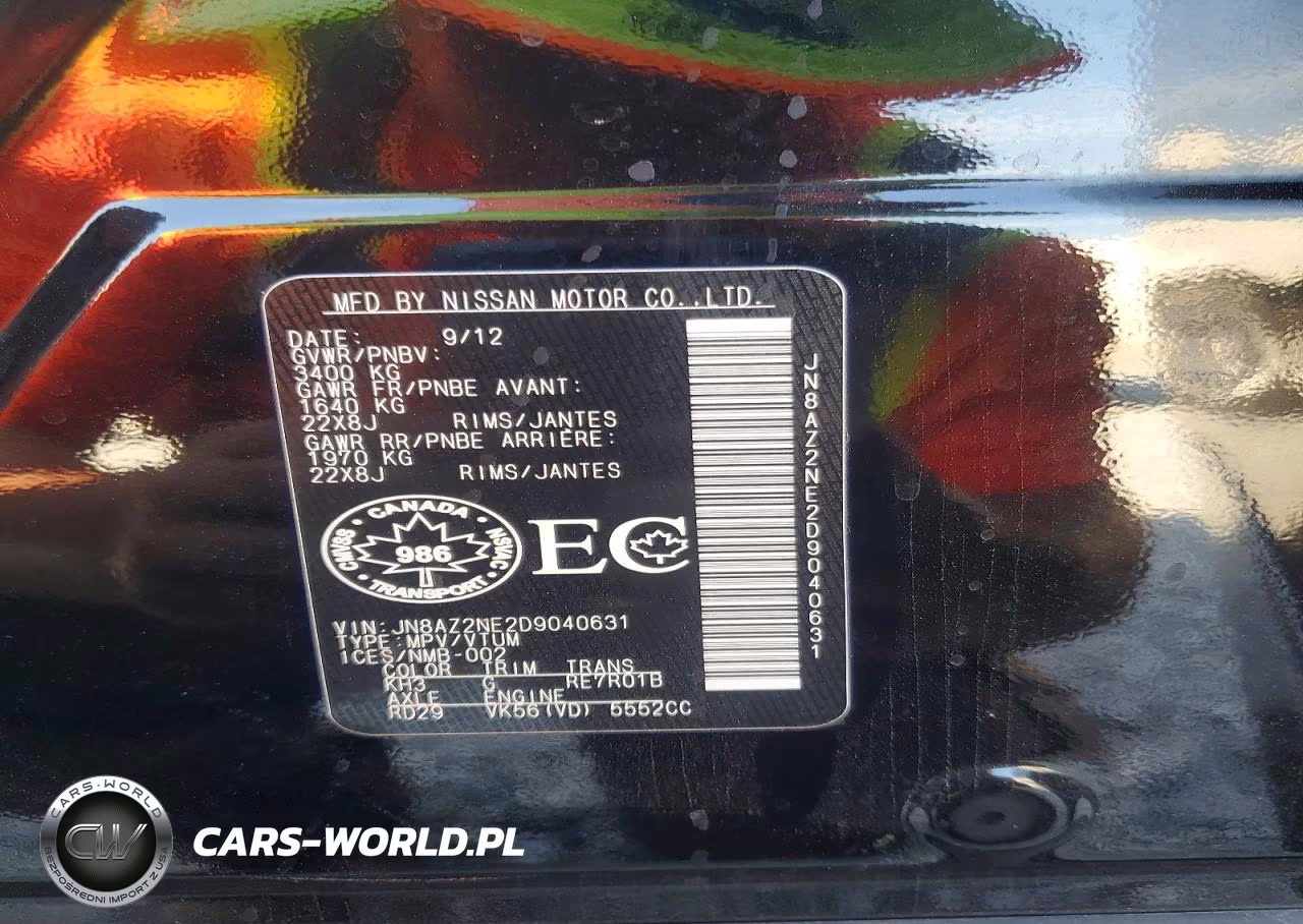 2013 Infiniti Qx56 Base VIN:JN8AZ2NE2D9040631 - 13