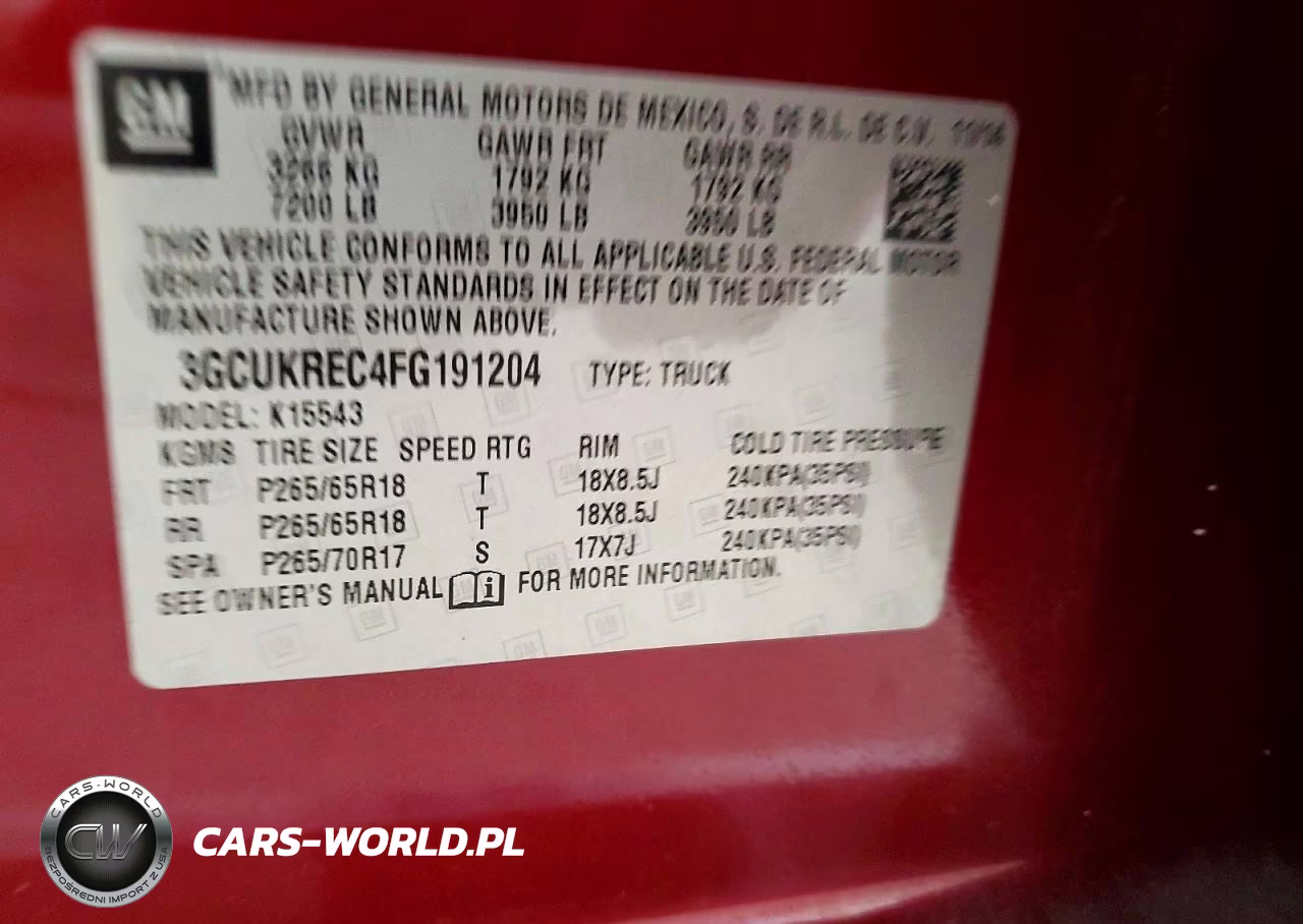 2015 Chevrolet Silverado K1500 Lt VIN:3GCUKREC4FG191204 - 12