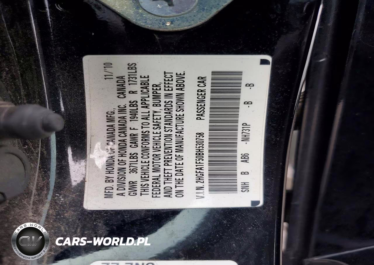 2011 Honda Civic Lx VIN:2HGFA1F50BH530758 - 13