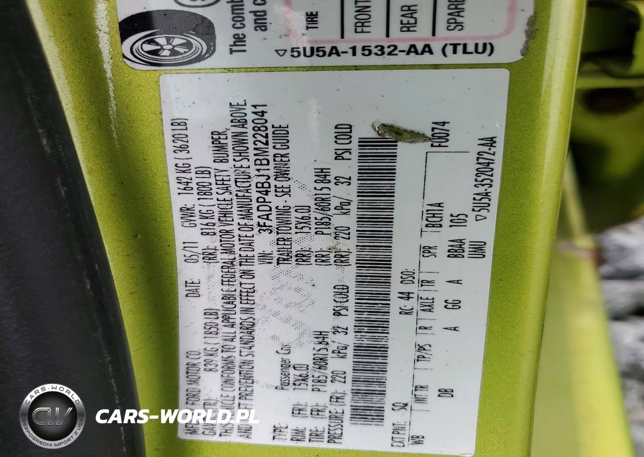 2011 Ford Fiesta Se VIN:3FADP4BJ1BM228041 - 12