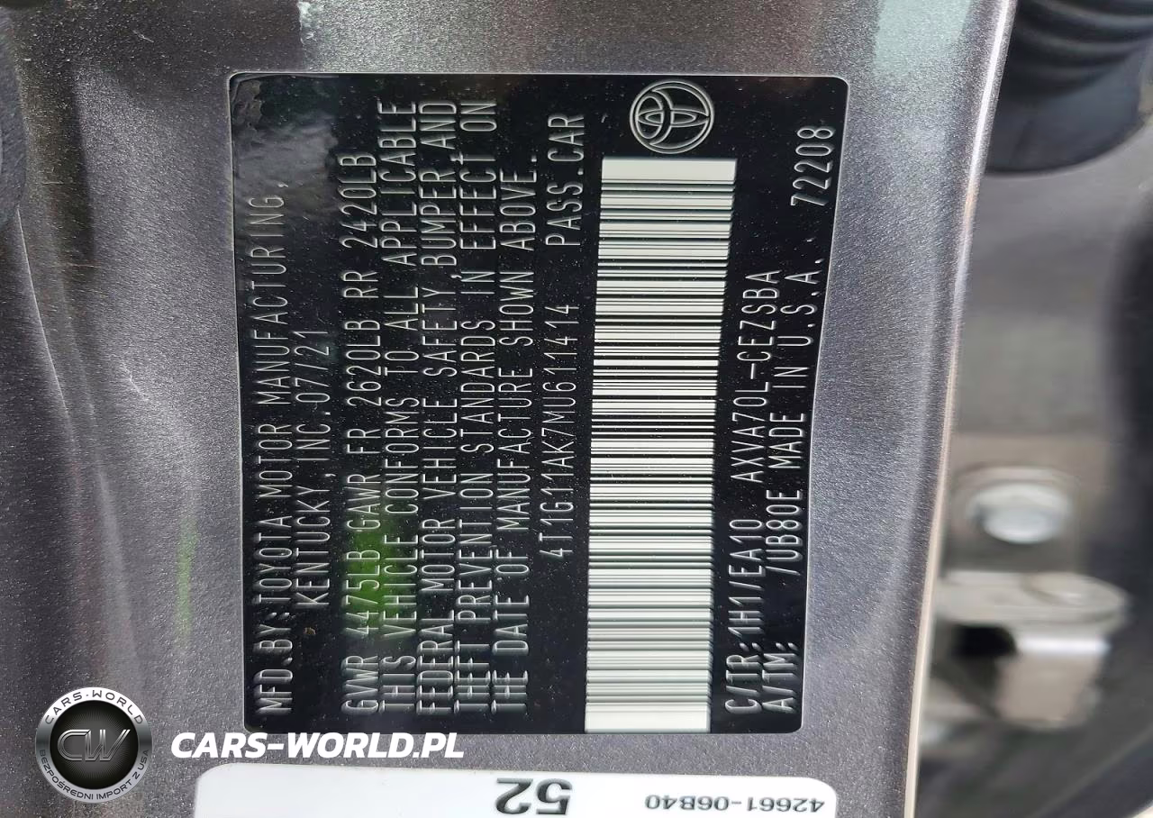 2021 Toyota Camry Se VIN:4T1G11AK7MU611414 - 12