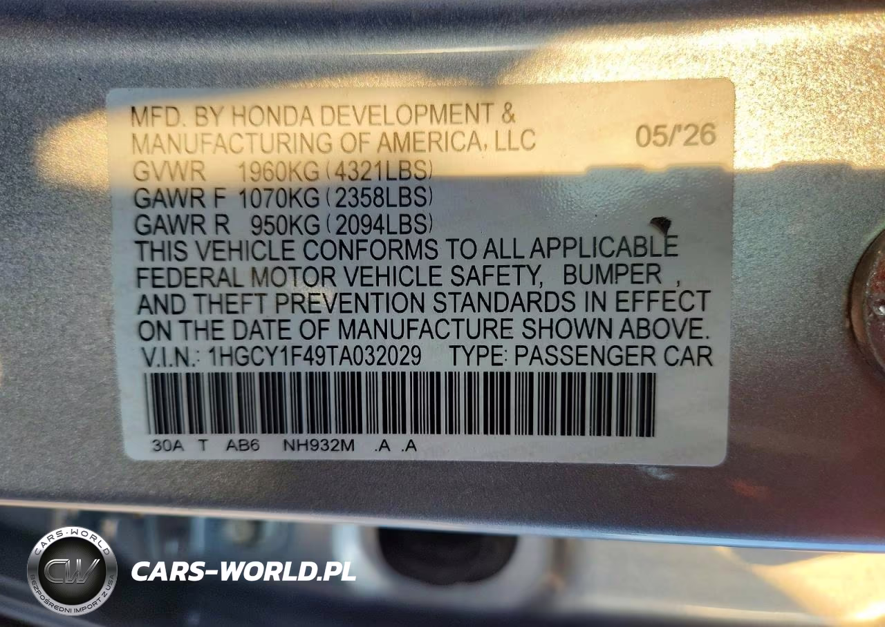 2026 Honda Accord Se VIN:1HGCY1F49TA032029 - 12
