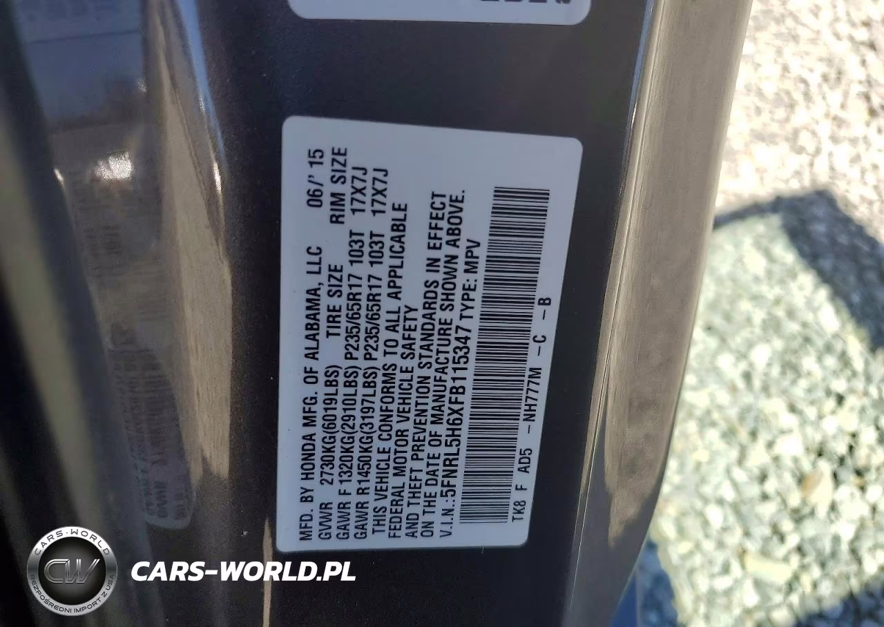 2015 Honda Odyssey Exl VIN:5FNRL5H6XFB115347 - 13