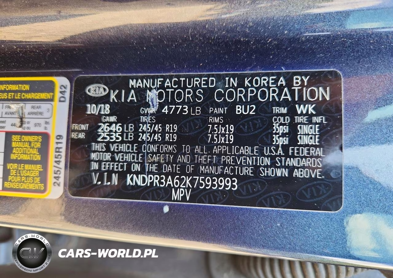 2019 Kia Sportage Sx VIN:KNDPR3A62K7593993 - 12