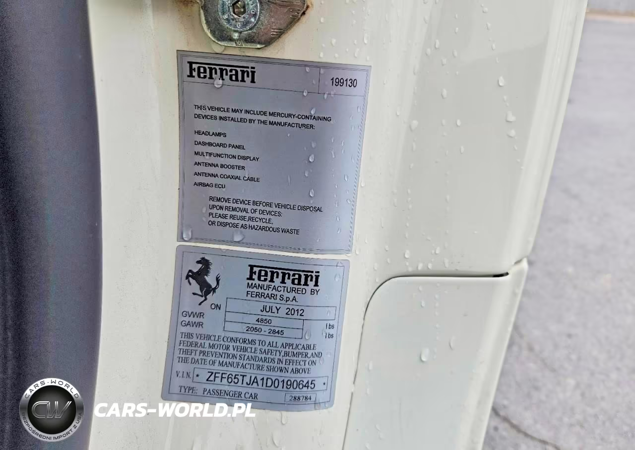 2013 Ferrari California VIN:ZFF65TJA1D0190645 - 12