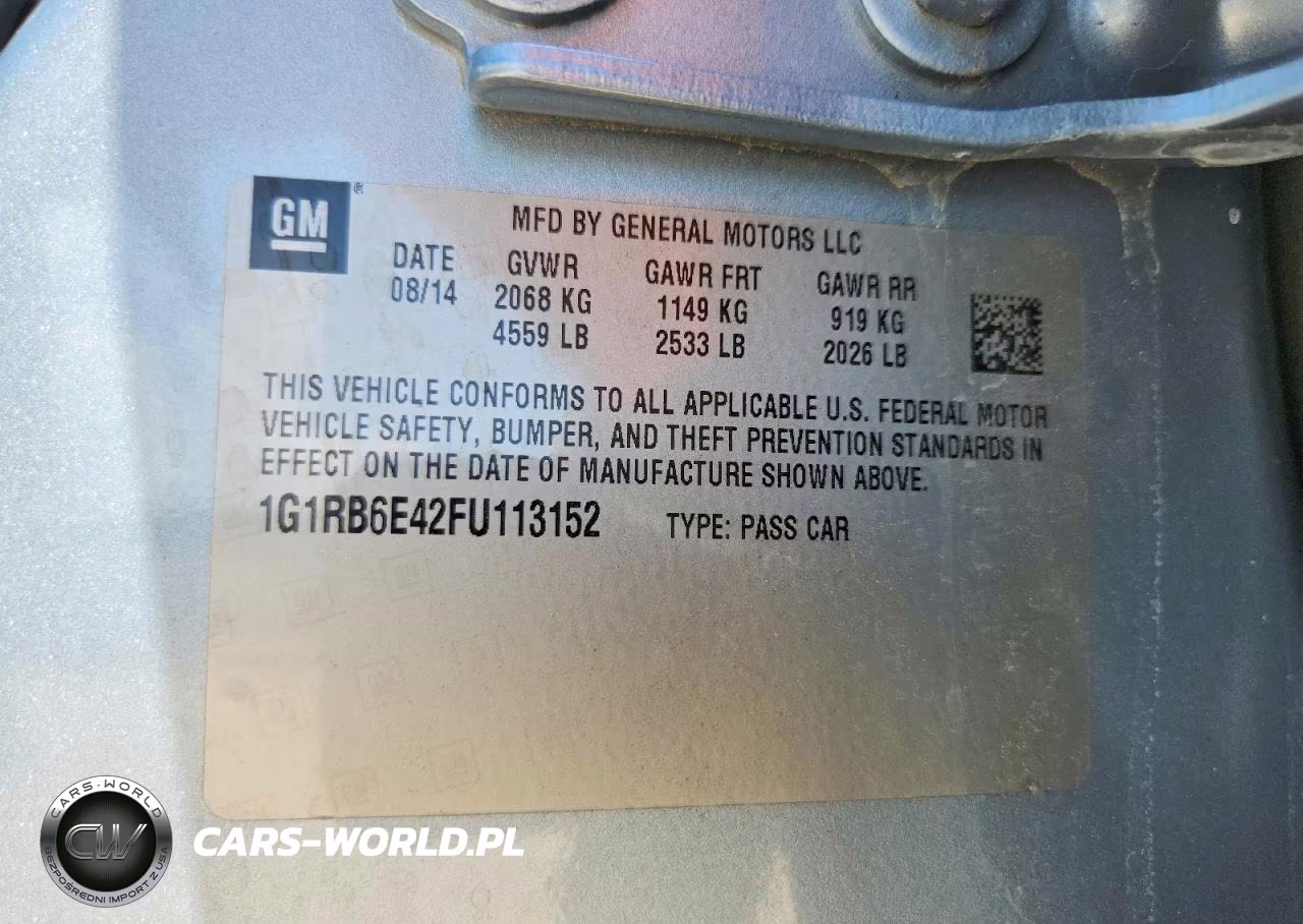 2015 Chevrolet Volt VIN:1G1RB6E42FU113152 - 12
