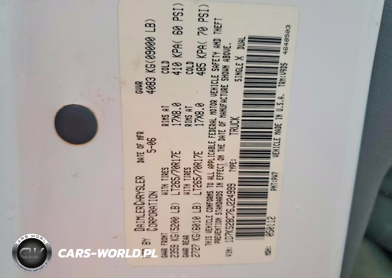2006 Dodge Ram 2500 St VIN:1D7KS28C76J224999 - 12