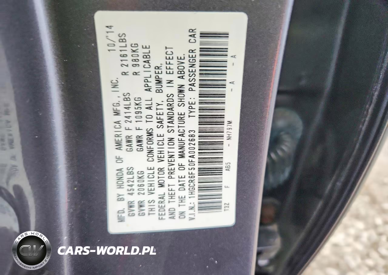 2015 Honda Accord Hybrid Exl VIN:1HGCR6F50FA002683 - 12