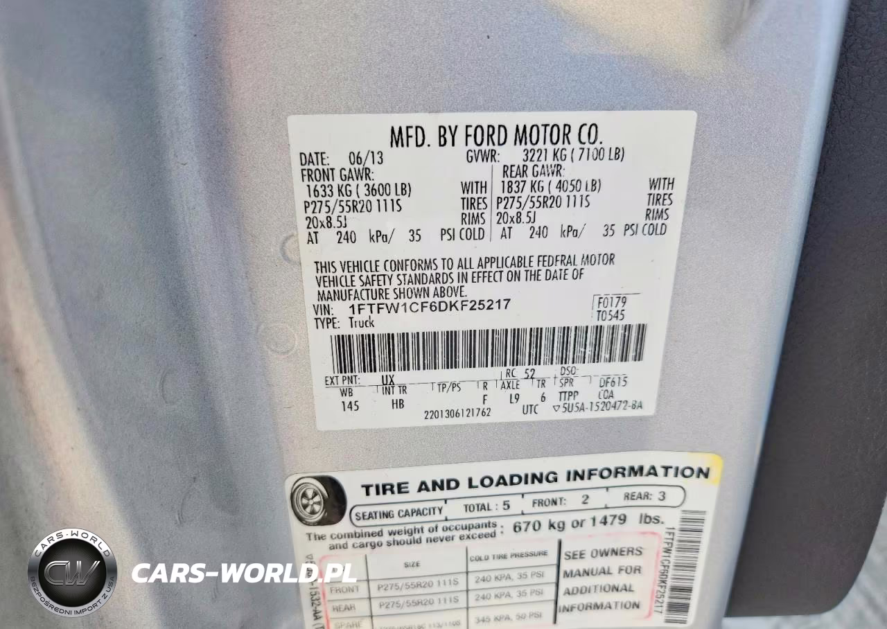 2013 Ford F150 Supercrew VIN:1FTFW1CF6DKF25217 - 12