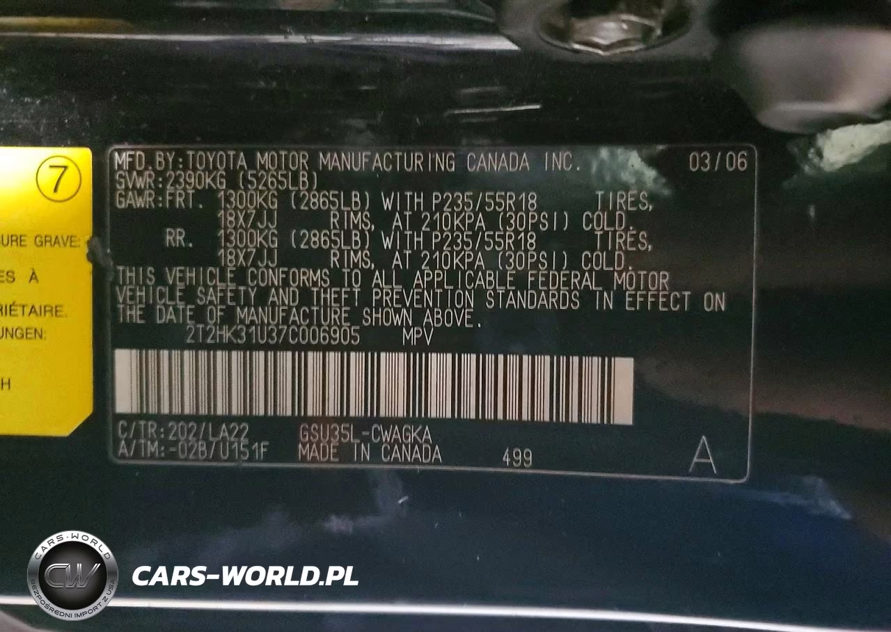 2007 Lexus Rx 350 VIN:2T2HK31U37C006905 - 13