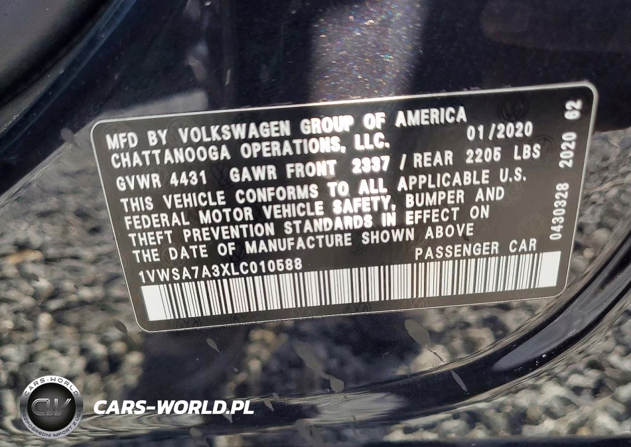 2020 Volkswagen Passat Se VIN:1VWSA7A3XLC010588 - 12