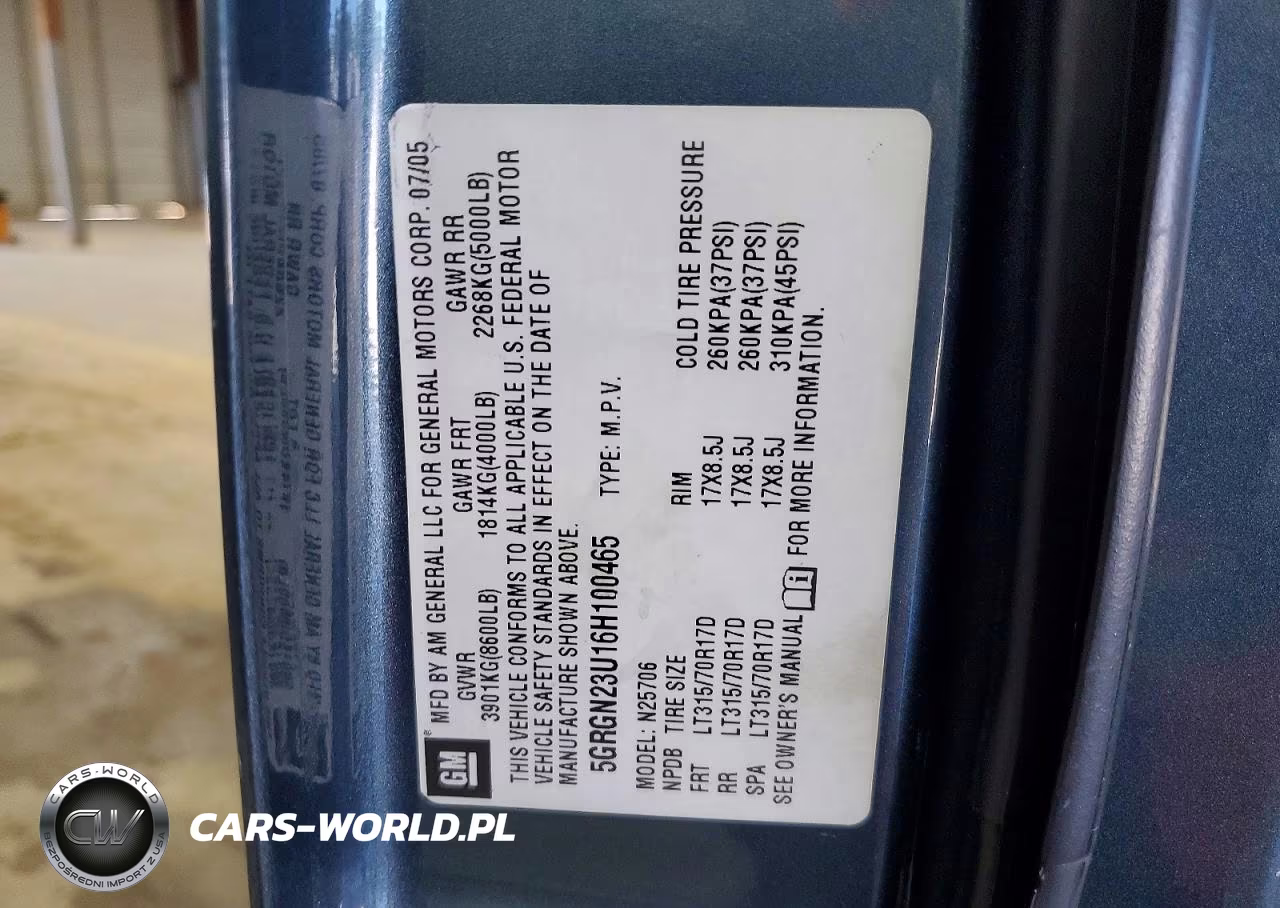 2006 Hummer H2 VIN:5GRGN23U16H100465 - 13