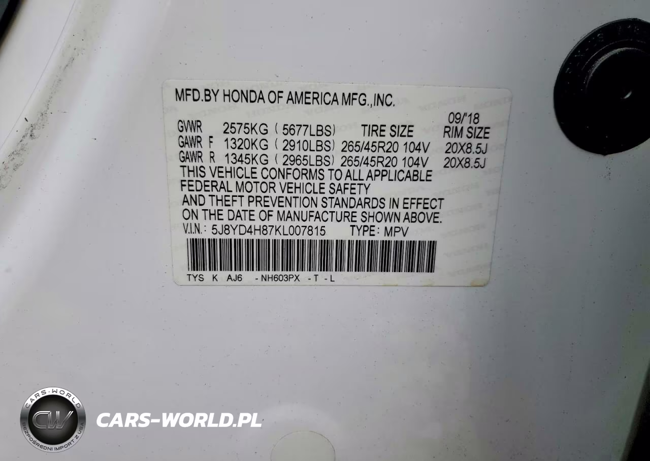 2019 Acura Mdx Advance VIN:5J8YD4H87KL007815 - 13
