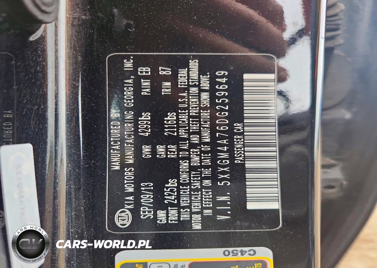 2013 Kia Optima Lx VIN:5XXGM4A76DG259649 - 12