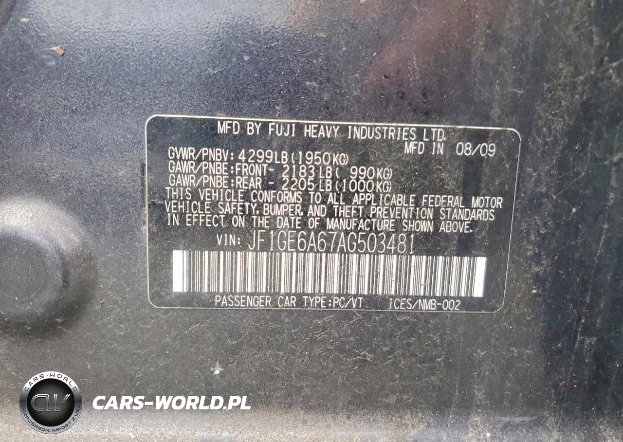 2010 Subaru Impreza 2.5I VIN:JF1GE6A67AG503481 - 12
