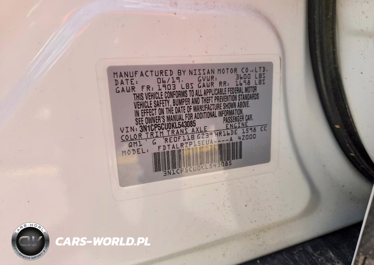 2019 Nissan Kicks S VIN:3N1CP5CU0KL543085 - 13