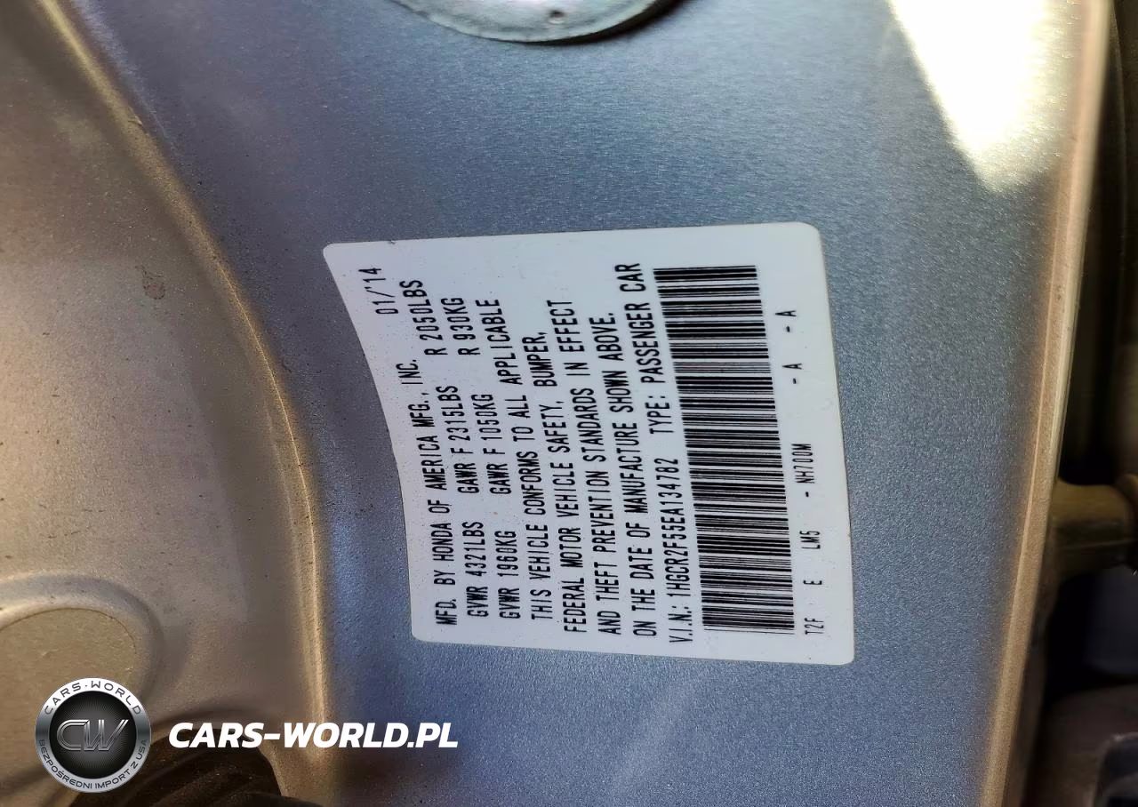 2014 Honda Accord Sport VIN:1HGCR2F55EA134782 - 12