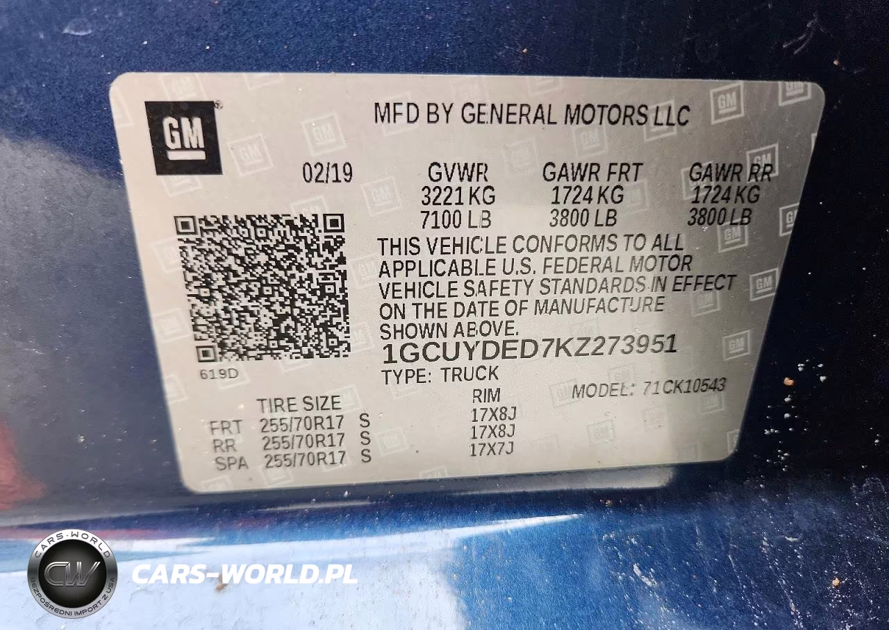 2019 Chevrolet Silverado K1500 Lt VIN:1GCUYDED7KZ273951 - 12