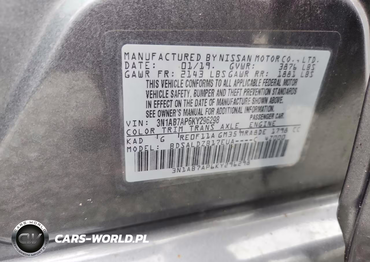 2019 Nissan Sentra Sv VIN:3N1AB7AP6KY296298 - 12
