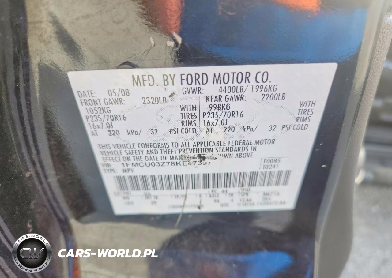 2008 Ford Escape Xlt VIN:1FMCU03Z78KE47397 - 13
