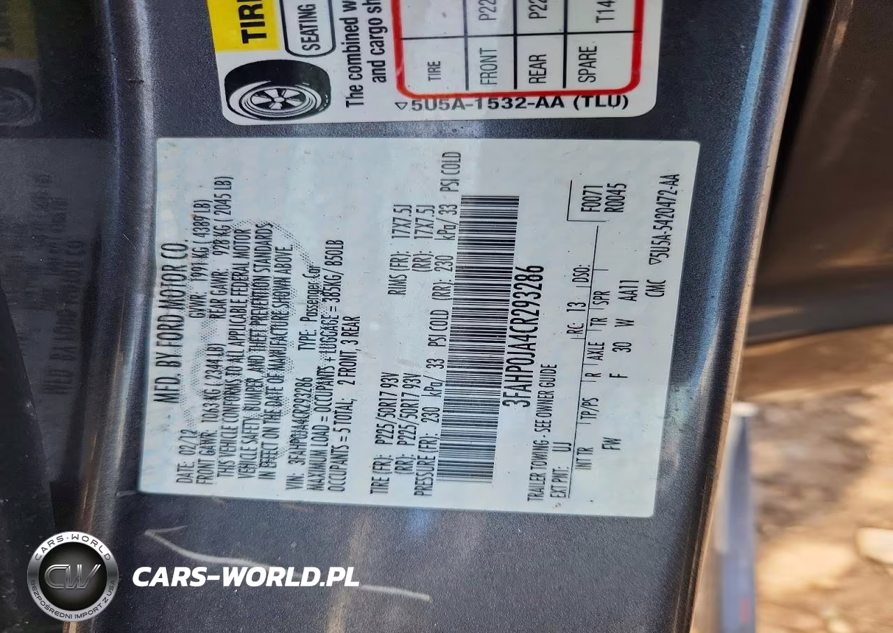 2012 Ford Fusion Sel VIN:3FAHP0JA4CR293286 - 12