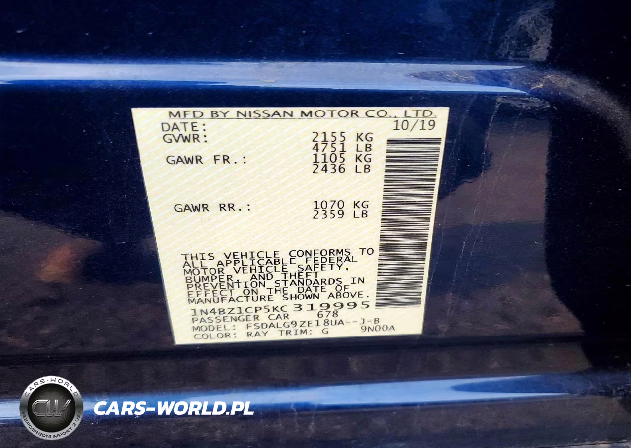 2019 Nissan Leaf Sl Plus VIN:1N4BZ1CP5KC319995 - 12
