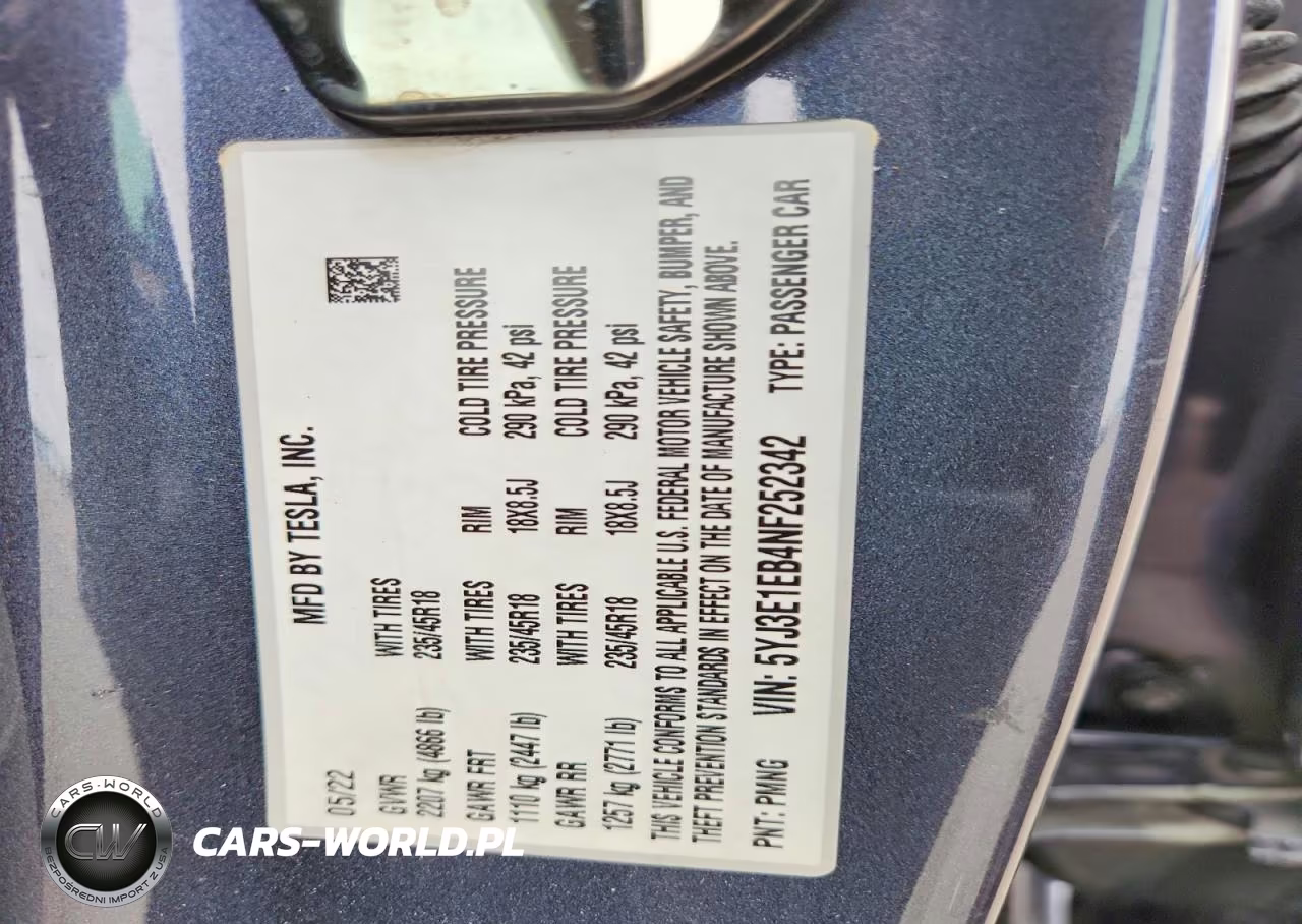2022 Tesla Model 3 VIN:5YJ3E1EB4NF252342 - 13