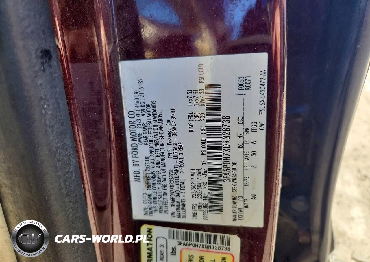 2013 Ford Fusion Se VIN:3FA6P0H7XDR328738 - 13