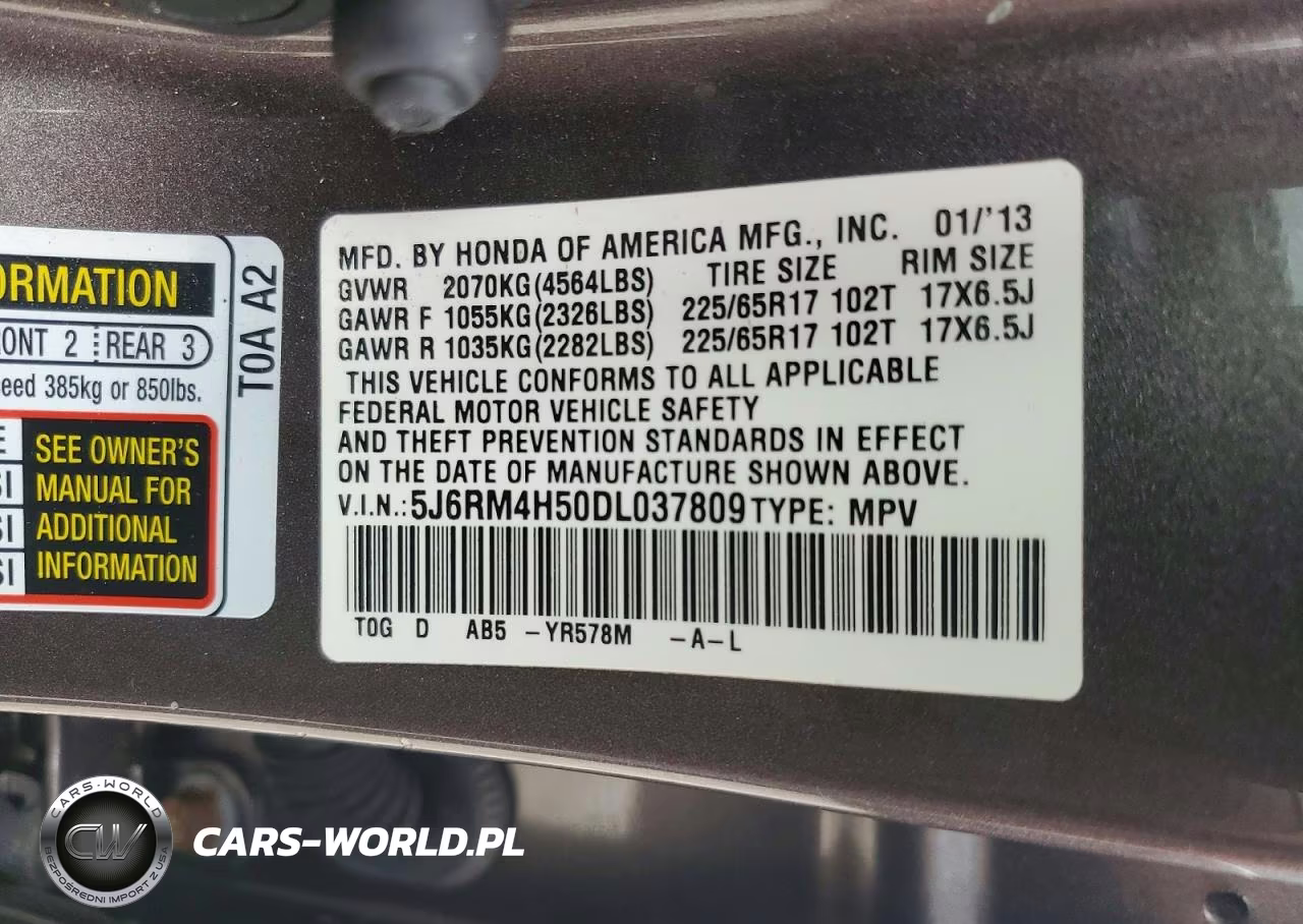 2013 Honda Cr-V Ex VIN:5J6RM4H50DL037809 - 13