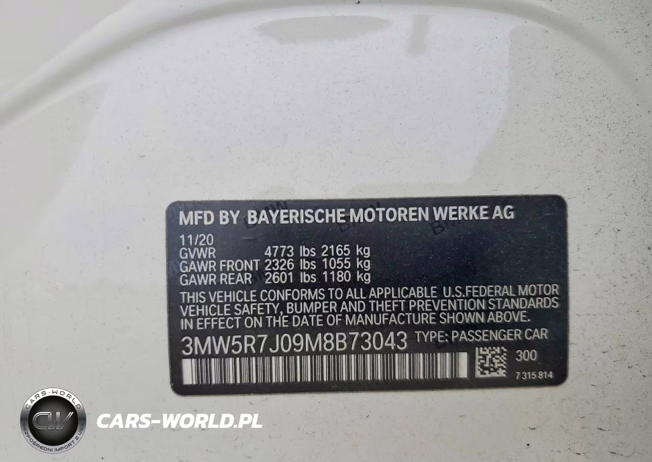 2021 BMW 330Xi VIN:3MW5R7J09M8B73043 - 12