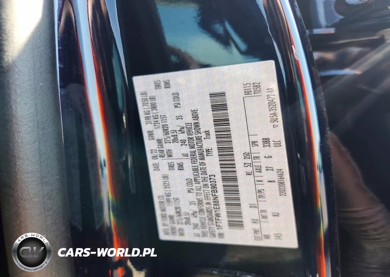 2022 Ford F150 Supercrew VIN:1FTFW1E88NFB90373 - 12