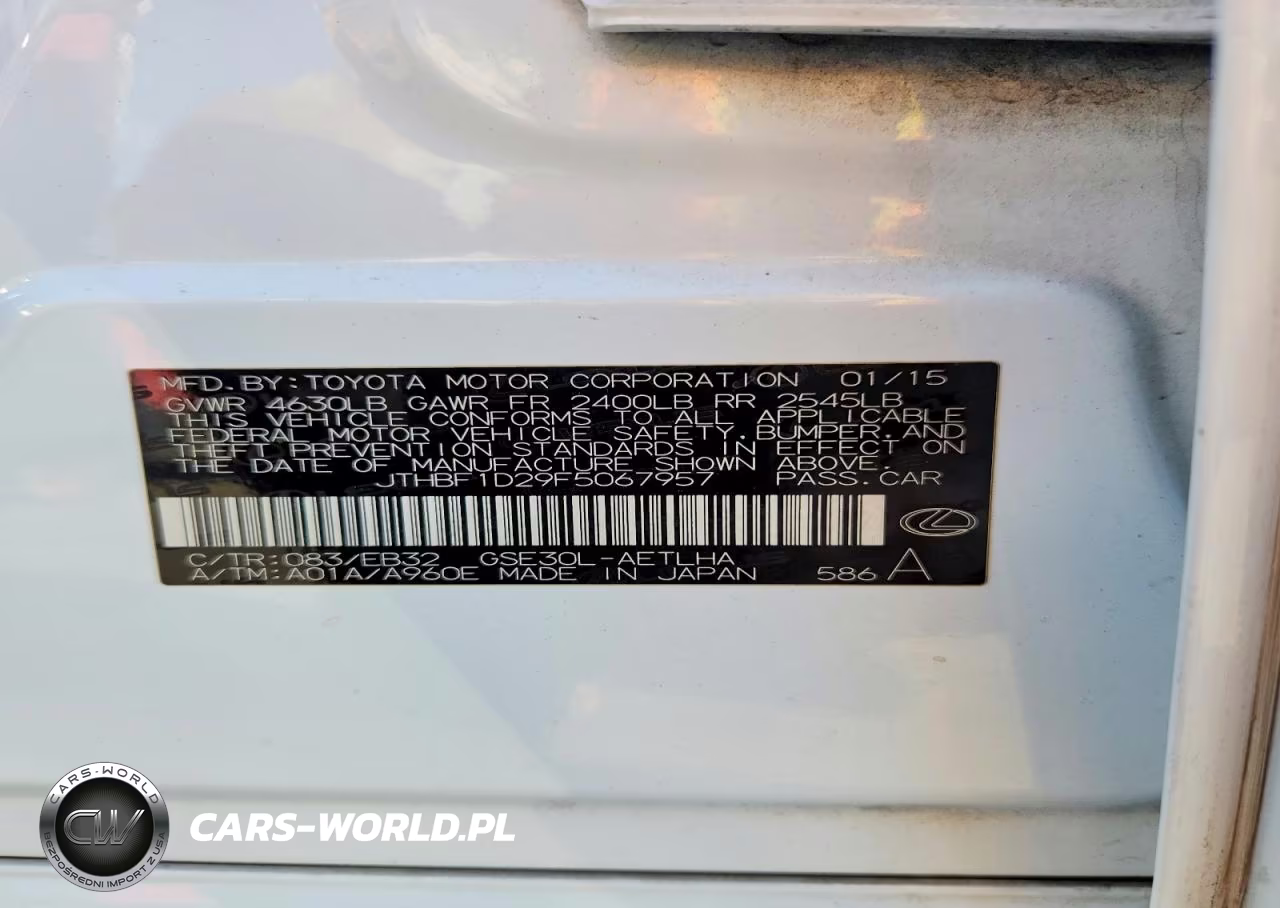 2015 Lexus Is 250 VIN:JTHBF1D29F5067957 - 13