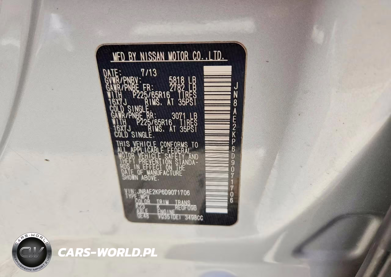 2013 Nissan Quest 3.5 S VIN:JN8AE2KP6D9071706 - 12