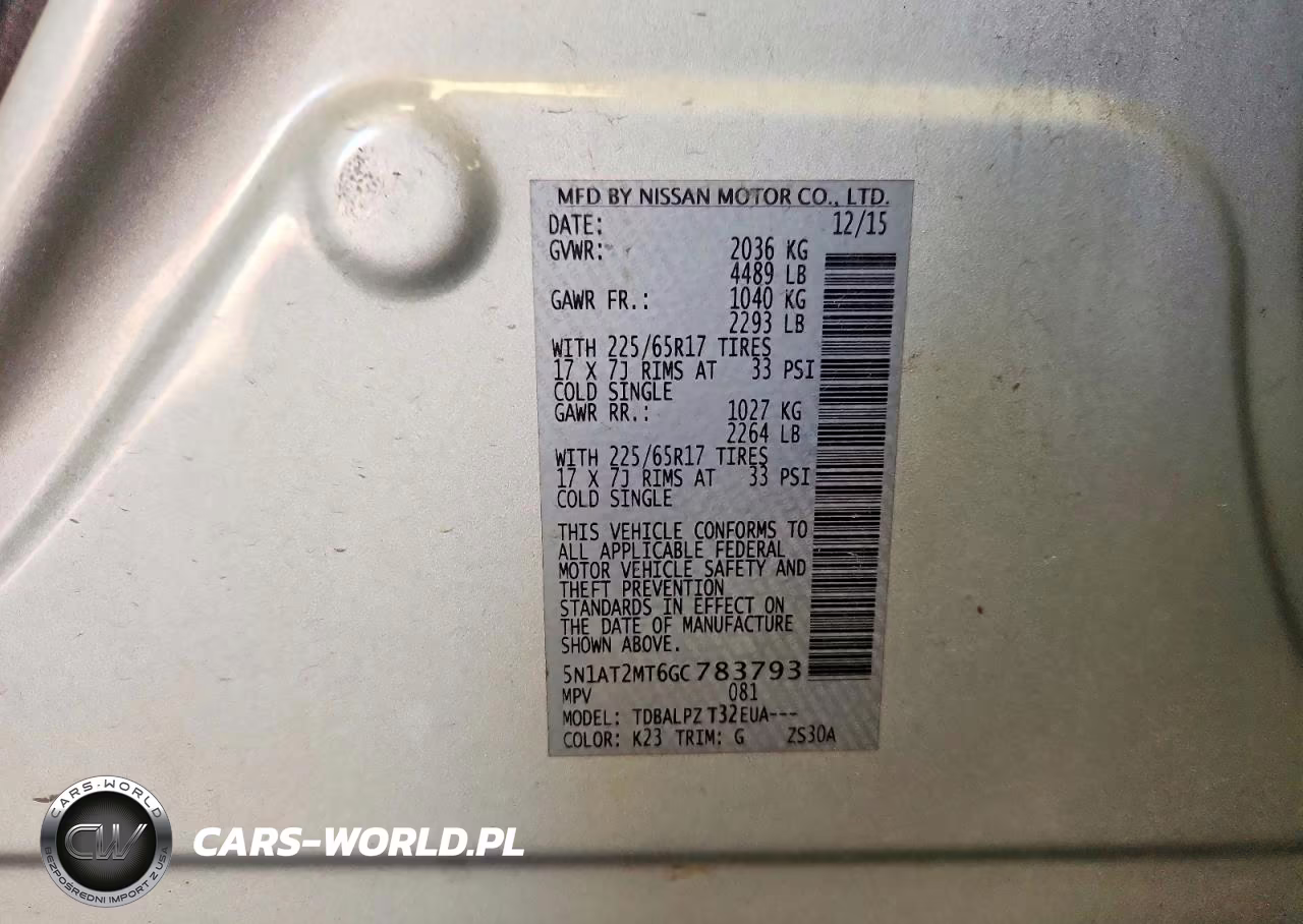 2016 Nissan Rogue S VIN:5N1AT2MT6GC783793 - 12