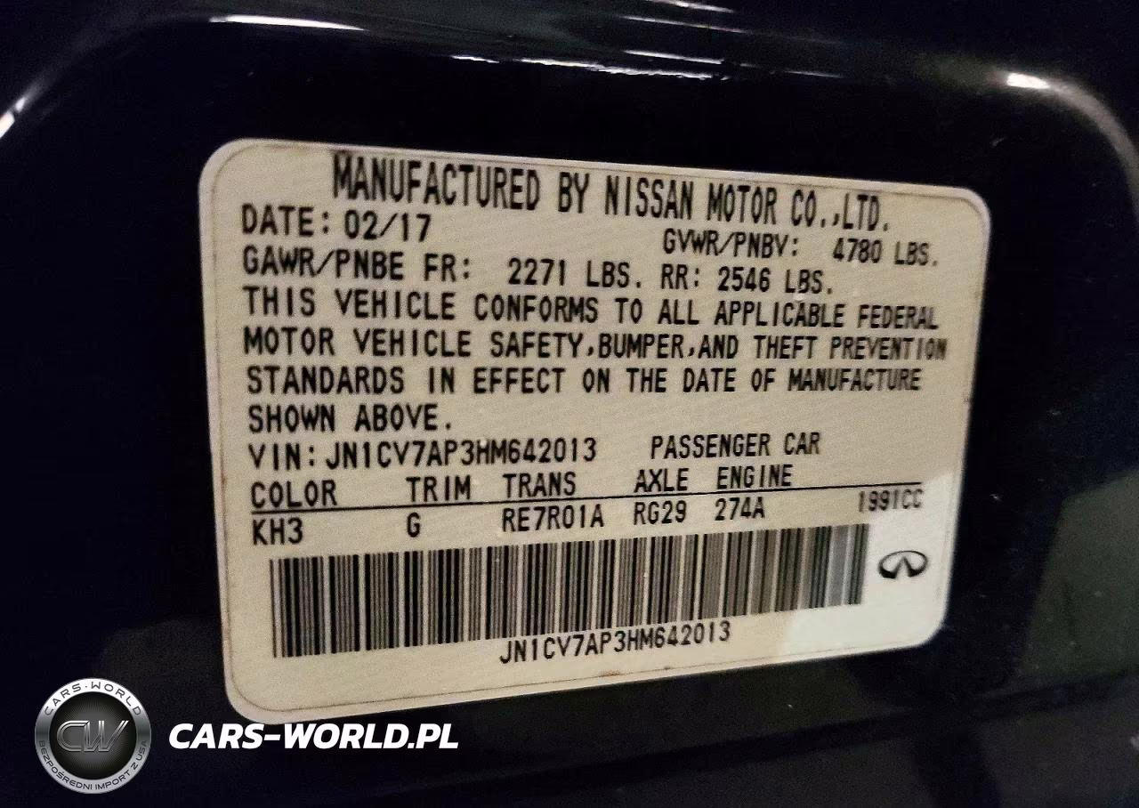 2017 Infiniti Q50 2.0T VIN:JN1CV7AP3HM642013 - 12