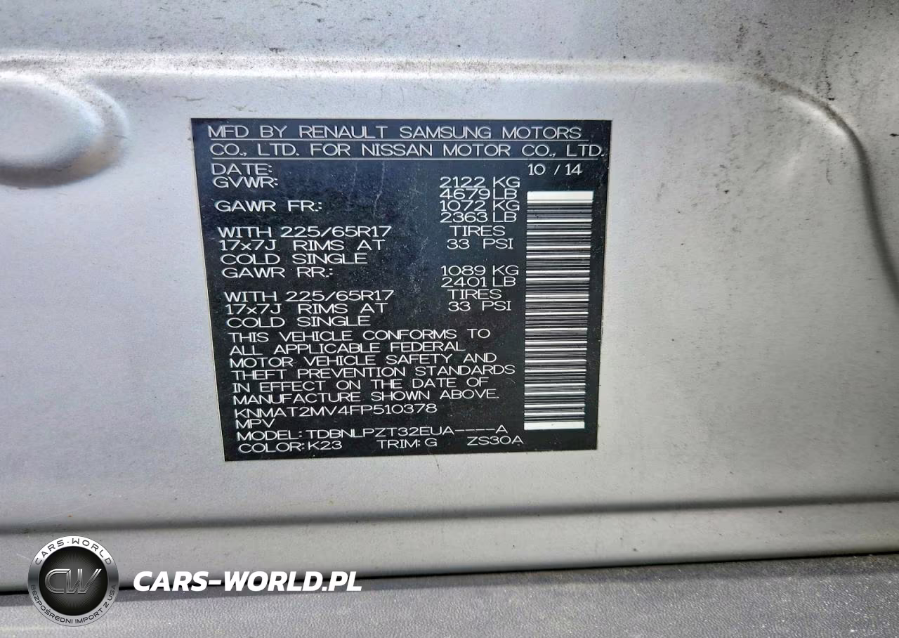 2015 Nissan Rogue S VIN:KNMAT2MV4FP510378 - 13