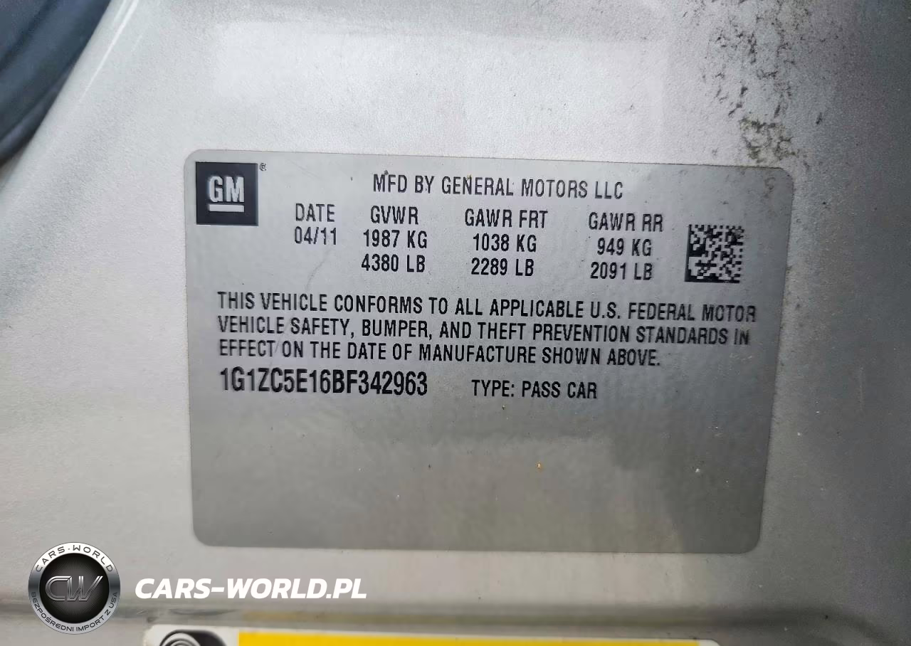 2011 Chevrolet Malibu 1Lt VIN:1G1ZC5E16BF342963 - 12