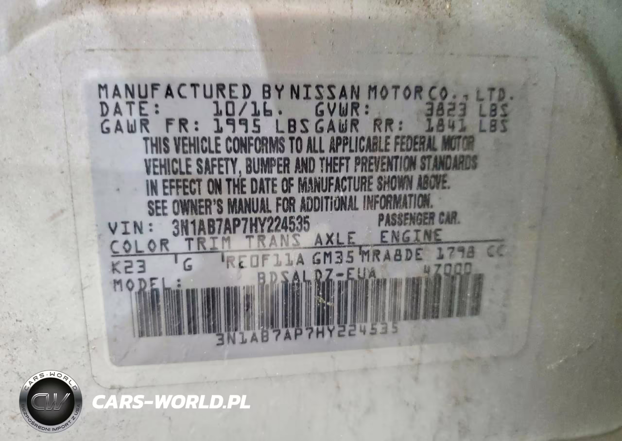 2017 Nissan Sentra Sv VIN:3N1AB7AP7HY224535 - 12