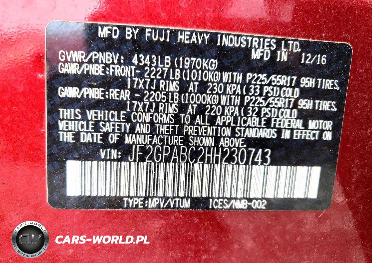 2017 Subaru Crosstrek Premium VIN:JF2GPABC2HH230743 - 13