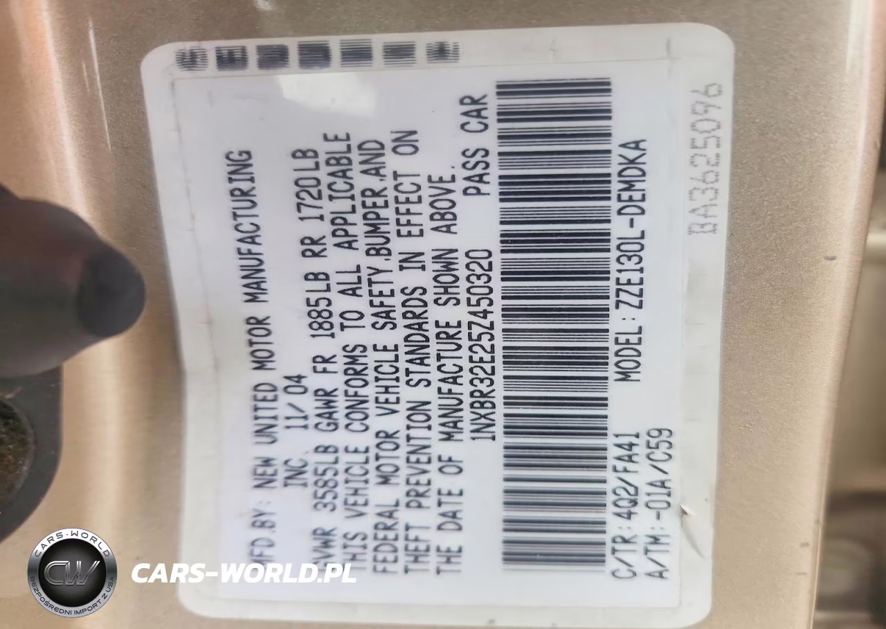 2005 Toyota Corolla Ce VIN:1NXBR32E25Z450320 - 13