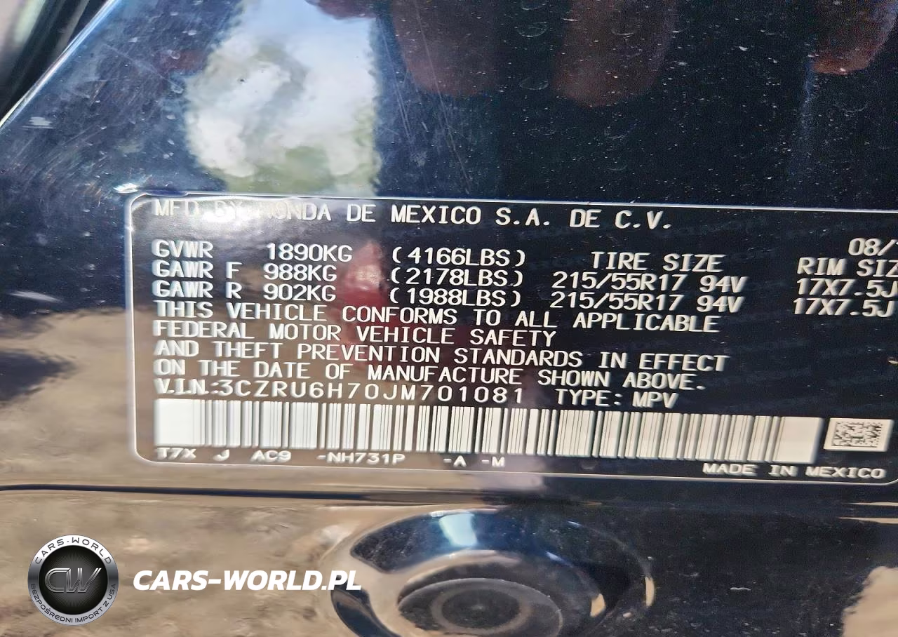 2018 Honda Hr-V Exl VIN:3CZRU6H70JM701081 - 13